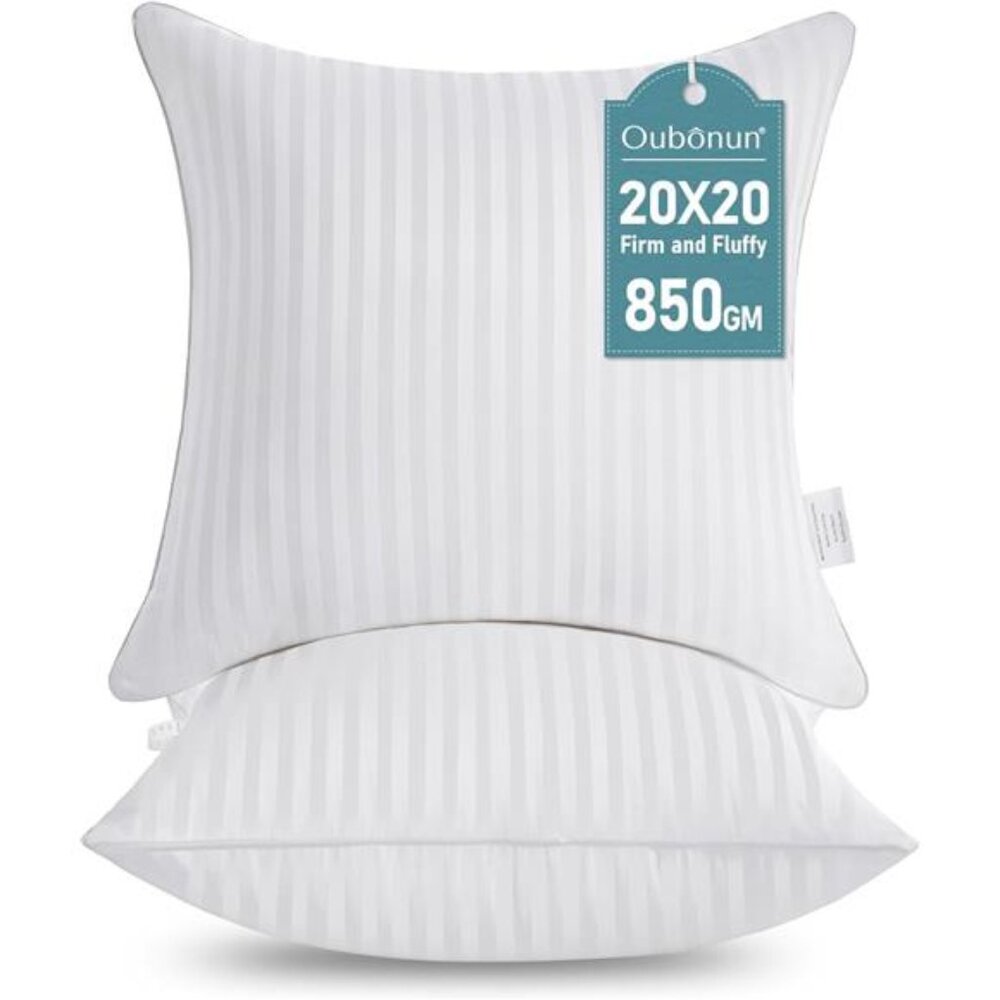 20 x 20 Throw Pillow Inserts, Firm and Fluffy Decorative Square Pillows